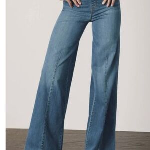 SPANX Blue Flare Wide Leg Denim